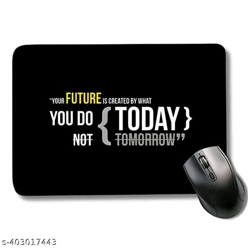 Black Colour Cool Mouse Pad – Anti-Slip Base, Smooth Surface & Durable Stitching (For Office, Home & Gaming Use)