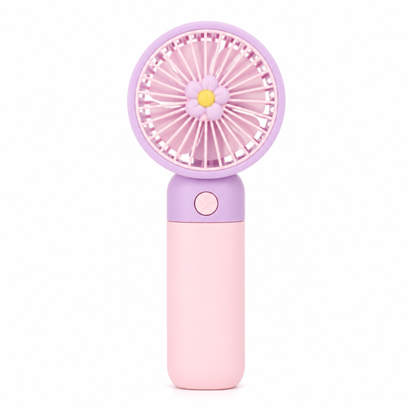 Portable USB Rechargeable Mini Hand Fan | 3 Speed Cooling | 1000mAh Battery | Lightweight Handheld Fan for Home, Office & Travel (Pink)